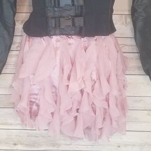 Price Cut!J-Lo light Pink movement Silk Mini Skirt